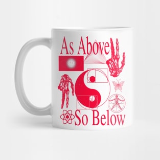 As Above So Below - Red Psychedelic Sacred Geometry Yin & Yang Very Cool Mug